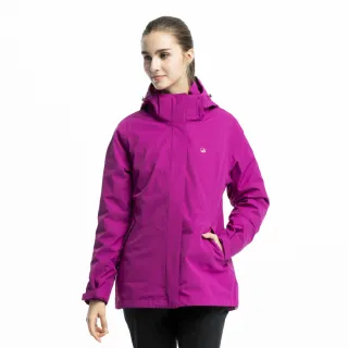 【Hilltop 山頂鳥】女款二合一防水羽絨短大衣F22FZ2紫