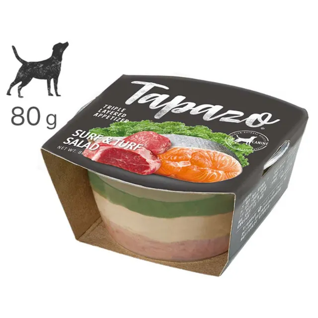 【TAPAZO 特百滋】10入組-狗狗開胃三層杯 80g*10(主食/全齡犬/寵物罐頭/犬用飼料)