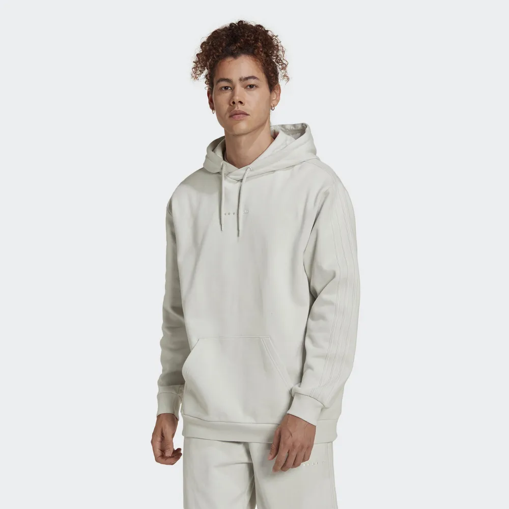 【adidas 愛迪達】運動服 連帽上衣 男上衣 灰 ESS LOGO HOODIE(HK2725)