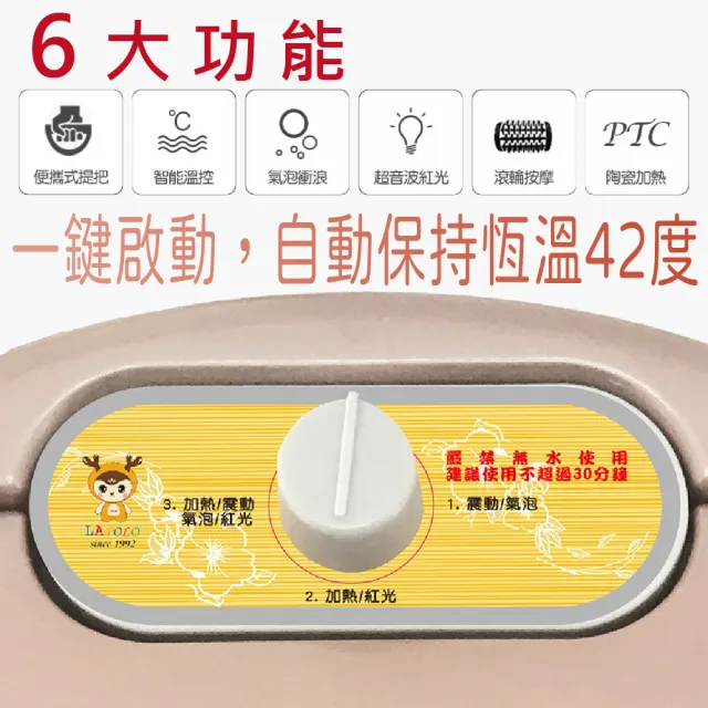 【LAPOLO】LD-304 中桶氣泡SPA活氧恆溫泡腳機盛竹如真心推薦(泡腳機、足浴機、泡腳桶)