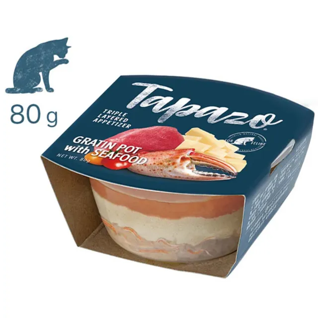 【TAPAZO 特百滋】5入組-貓咪開胃三層杯(80g*5 主食/全齡貓/寵物罐頭/貓狗零食/貓用飼料/點心食品)