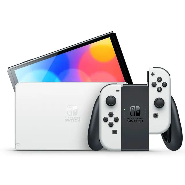 【Nintendo 任天堂】Switch OLED白色主機+《遊戲任選X2》附《9H鋼化貼》