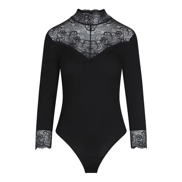 【Aubade】蕾絲半領長袖性感連身BODY(BD02)