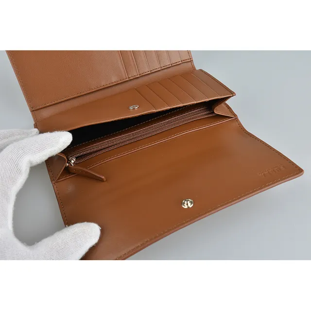 【FURLA 芙拉】MY JOY心型拱門LOGO設計全皮三折扣式長夾(展示品/白蘭地酒褐)
