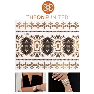 【The One】歐美時尚金屬感紋身貼-小(9-宮廷風藤蔓)