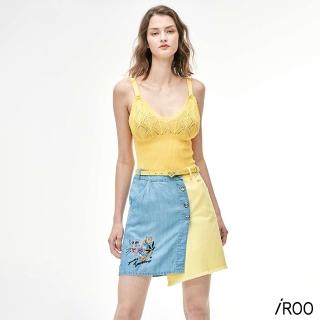 【iROO】手勾花針織短版背心