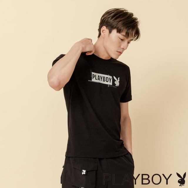 【PLAYBOY】銀箔撞色上衣(黑色)