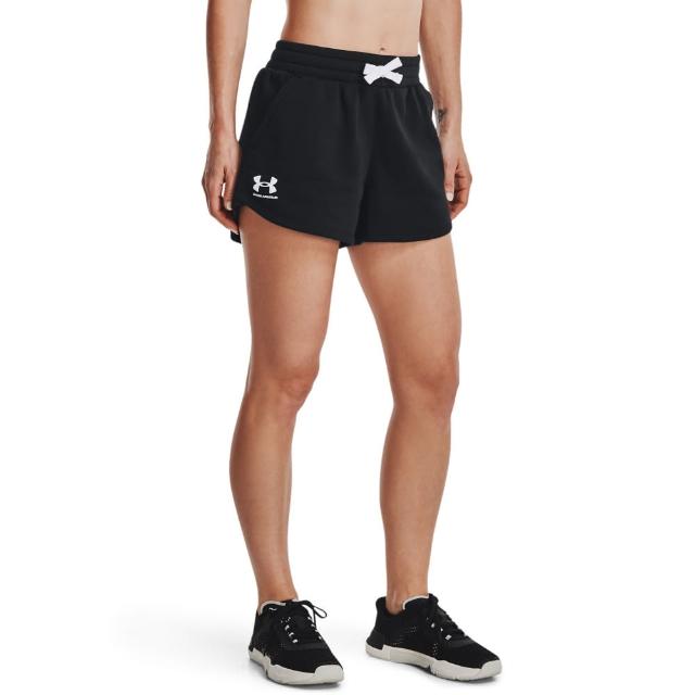 【UNDER ARMOUR】UA官方直營 女 Rival Fleece刷毛 運動短褲 _1376257-001(黑)