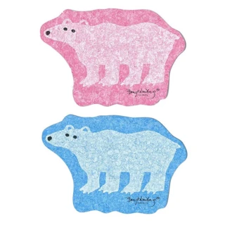 【ECOMFORT HOUSE 森活】天然纖維環保海綿 日本製 北極熊造型兩入組(吸水膨脹 洗碗 水槽 磁磚 清潔 超值)