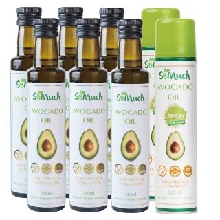 【壽滿趣-Somuch】紐西蘭頂級冷壓初榨酪梨油6+酪梨油噴霧2(250mlx6+225mlx2)