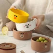 【LINE FRIENDS】熊大兔兔陶瓷帶蓋密封保鮮碗(小款 可微波)