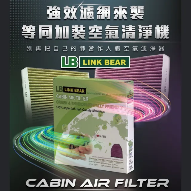 【LINK BEAR】冷氣濾網LINK.醫療等級Fiesta國產/馬2/馬3 LC-HS0137C-2 送安裝(車麗屋)