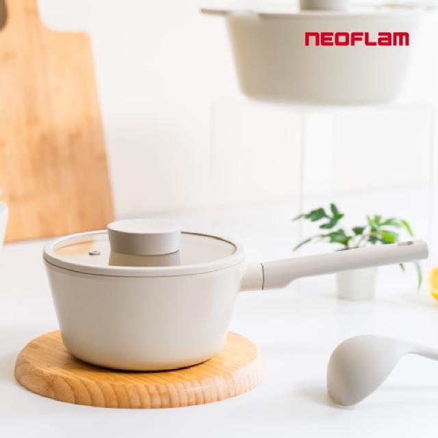 【NEOFLAM】韓國製VULCAN白火山系列鑄造18公分單柄湯鍋(全新陶瓷塗層升級款/IH爐可用鍋/非鐵氟龍不沾塗層)