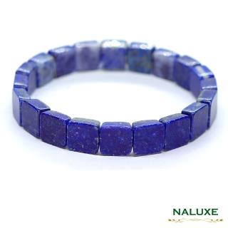 【Naluxe】青金石 開運手鐲型手排(母親節 高品灑金湛藍 佛教七寶 避邪保平安)