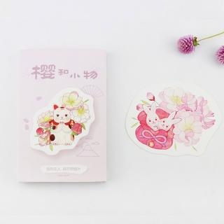 【德德小品集】明信片 櫻和小物 30張(招財貓 新年 祈福 兔子 福袋 鯉魚 財神 祝福 櫻花)