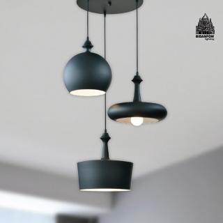【必登堡】埃比基三吊燈 B561544(餐吊燈/吊燈/現代/簡約/黑色/工業風)