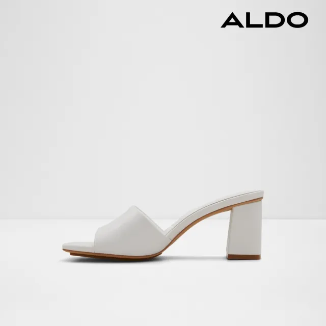 【ALDO】雙11★VIDISH-簡約時尚百搭氣墊耐走厚高跟拖鞋-女鞋(白色)