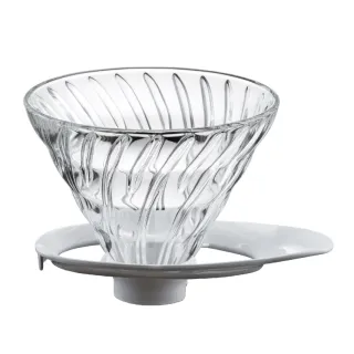 【HARIO官方直營】V60旋風白02玻璃濾杯(VDGR-02-W)