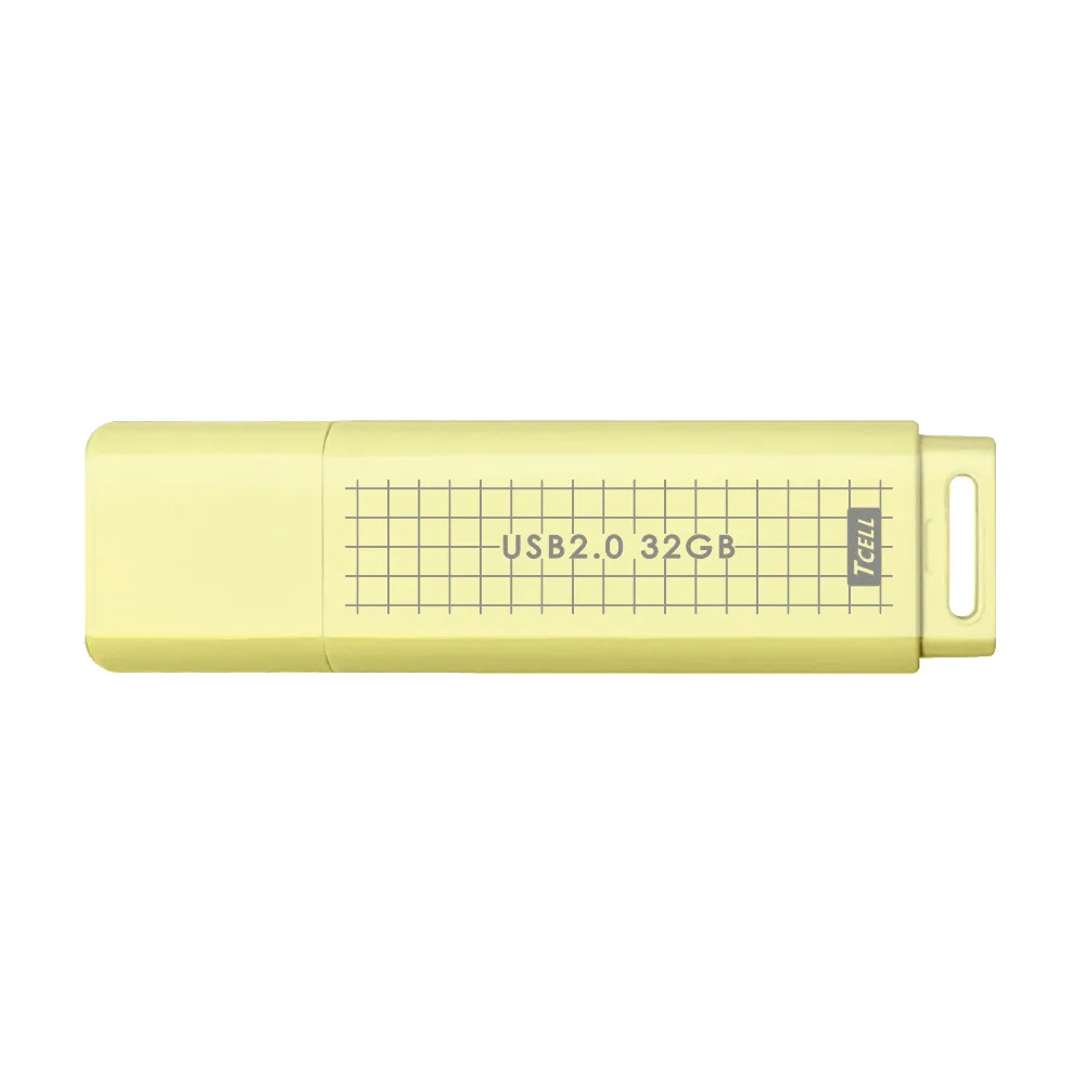 【TCELL 冠元】20入組-USB2.0 32GB 文具風隨身碟-奶油色