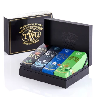 【TWG Tea】時尚茶罐四入禮盒組 1837黑茶+銀月綠茶+法式伯爵茶+摩洛哥薄荷綠茶