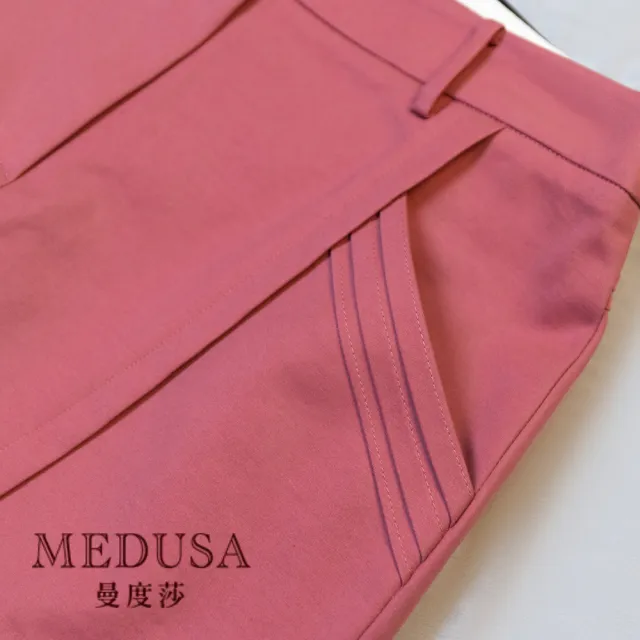 【MEDUSA 曼度莎】現貨-斜壓褶口袋寬口短褲 - 3色（M-XL）｜女短褲 女棉短褲 寬口顯瘦(320-60803)