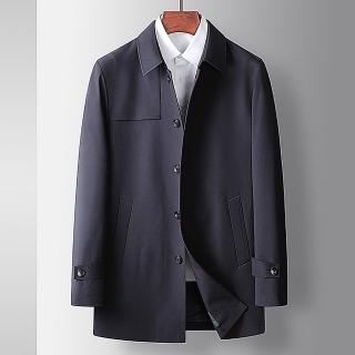 【巴黎精品】現貨+預購 風衣外套休閒夾克(商務翻領免燙純色男外套a1bc51)