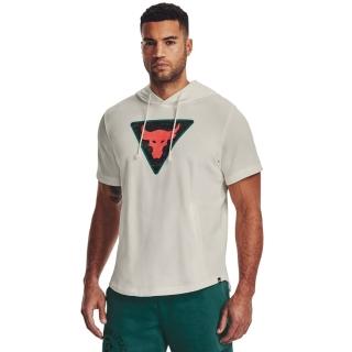 【UNDER ARMOUR】UA 男 巨石強森 Project Rock Terry 連帽短袖套頭衫 1378019-130(米白色)
