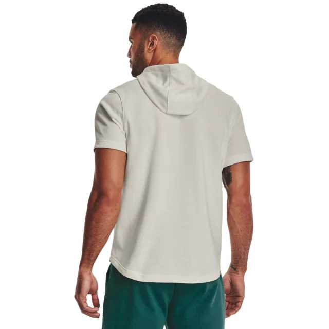 【UNDER ARMOUR】UA 男 Pjt Rock Terry 連帽短袖套頭衫 _1378019-130(米白色)