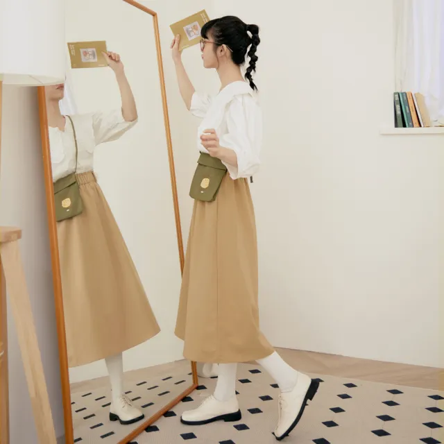【OB 嚴選】LinGaBi司康妹妹荷葉腰頭A字裙附小包 《KG1545》