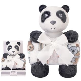 【Luvable Friends 甜蜜寶貝】嬰幼兒安撫娃娃＋毛毯 76x91cm 禮盒組 淘氣熊貓(LF00051)