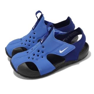 【NIKE 耐吉】童鞋 Sunray Protect 2 PS 中童 藍 小朋友 涼鞋 魔鬼氈 快乾 護趾(943826-403)