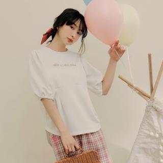 【OB 嚴選】KITTY野餐系列全彩印花五分拋袖上衣 《KB1457》