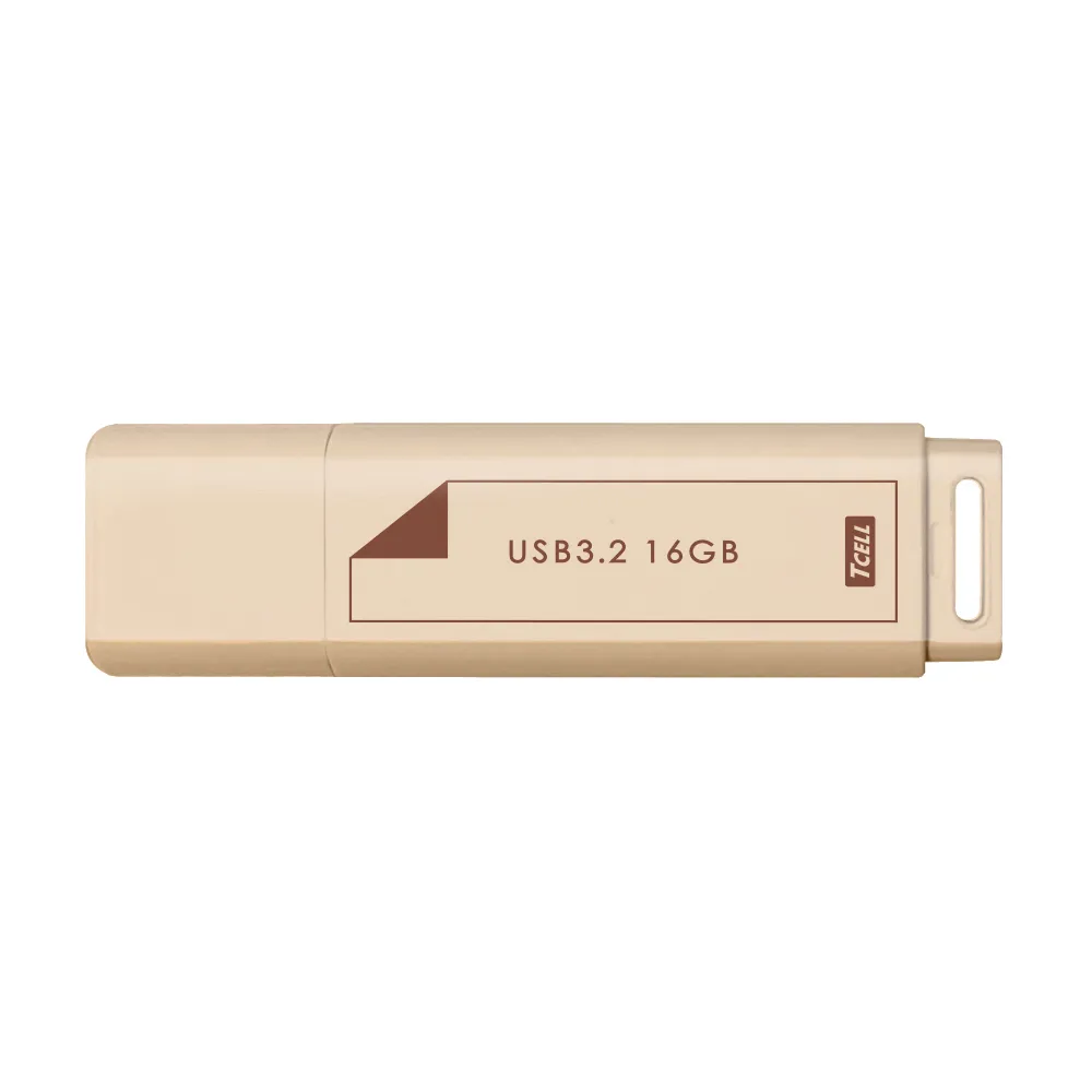 【TCELL 冠元】20入組-USB3.2 Gen1 16GB 文具風隨身碟-奶茶色