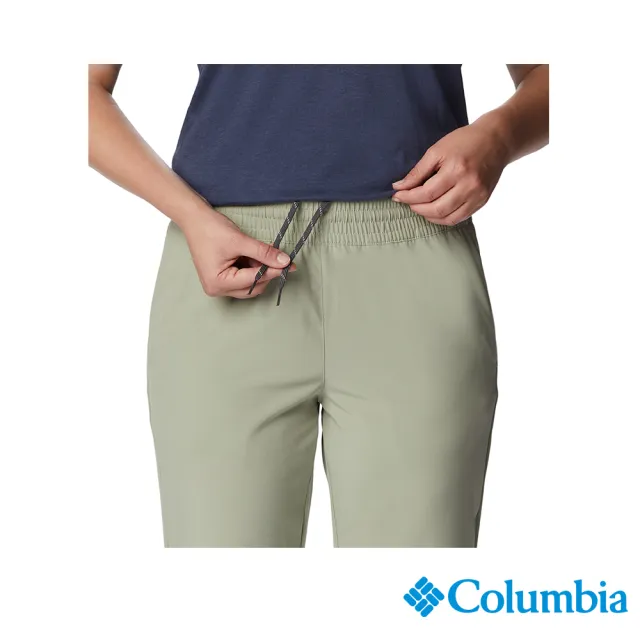 【Columbia 哥倫比亞 官方旗艦】女款-Columbia Hike™UPF50快排長褲-灰綠(UAR33630GG / 2023春夏)