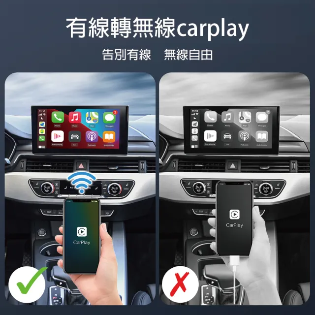 【carlinkit】CarPlay有線轉無線 隨插即用 免安裝 快速 方便(安卓/蘋果 兩用款)
