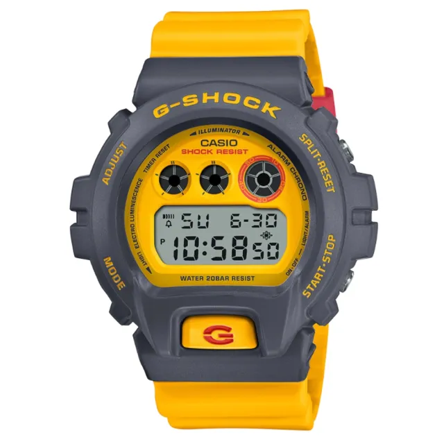 【CASIO 卡西歐】G-SHOCK 復刻1994彩色運動電子錶 DW-6900Y-9