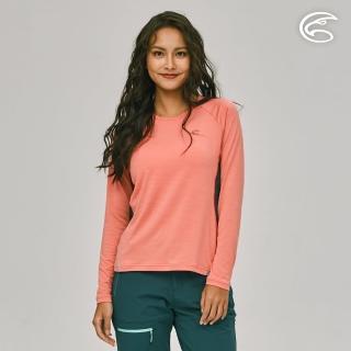 【ADISI】女圓領配色雲彩紗透氣快乾保暖上衣AL2221052(內裡磨毛 輕量 排汗 速乾 彈性 機能)