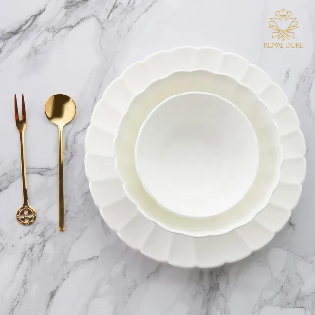 【Royal Duke】山茶花型骨瓷系列-4.5吋飯碗(兩入組 骨瓷 碗 飯碗 餐碗 圓碗 瓷碗 湯碗 碗盤餐具)