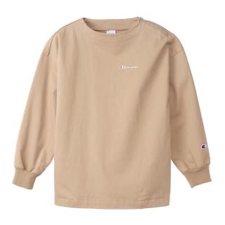 【Champion】官方直營 Womens Logo肩拉鍊大學Tee-女(卡其)