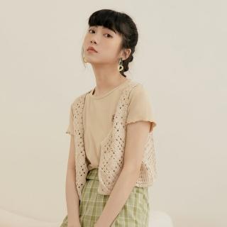 【OB 嚴選】LinGaBi刺繡咖啡杯木耳邊短版TEE 《KG1568》