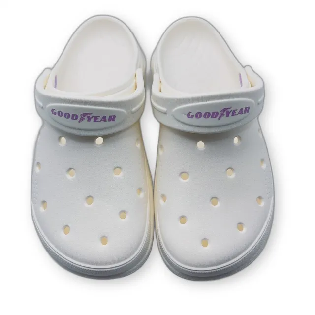 【樂樂童鞋】台灣製GOODYEAR兒童洞洞鞋-白色(固特異鞋 MIT兒童洞洞鞋)