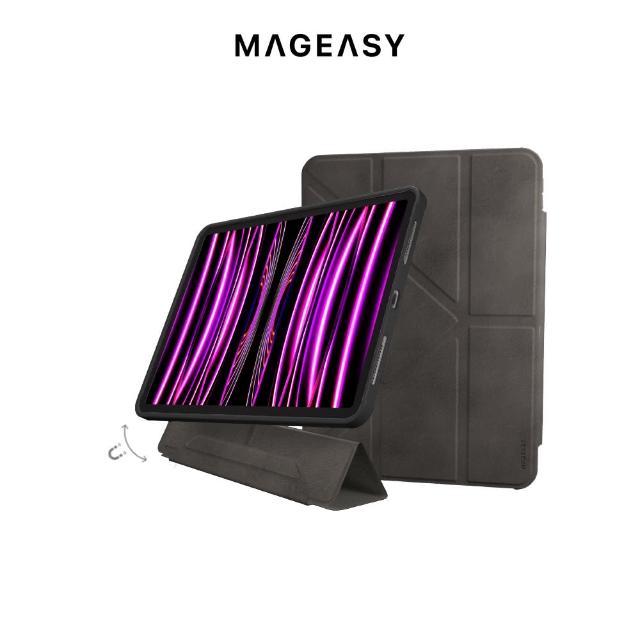 【MAGEASY】iPad 10代 10.9吋 可拆式多角度支架透明保護套 VIVAZ+(支援最新2025 iPad 11吋 (A16))