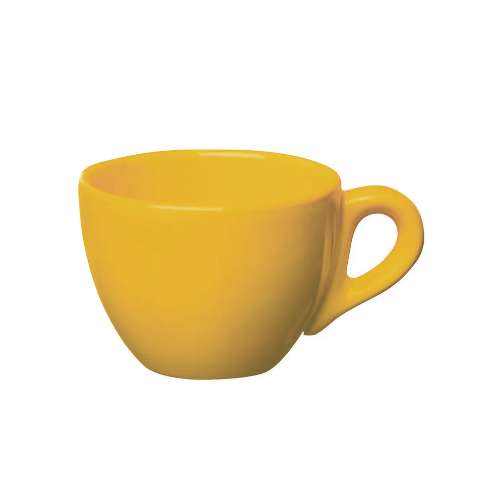 【EXCELSA】Trendy陶製濃縮咖啡杯 芥黃70ml(義式咖啡杯 午茶杯)