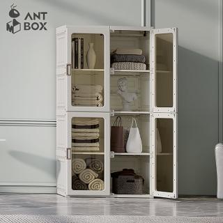 【hoi! 好好生活】預購★ANTBOX 螞蟻盒子免安裝折疊式衣櫃8格茶色款(免組裝 收納盒 收納箱 收納櫃)