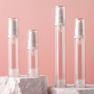 【收納家】亮面透明乳液AS真空按壓瓶｜ 5ml-15ml 9入組(空瓶 瓶罐 噴霧瓶 真空瓶 旅行分裝瓶)