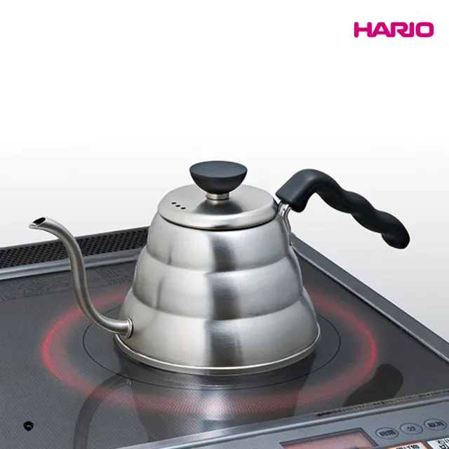【HARIO】HARIO 小雲朵不鏽鋼細口壺-霧銀 600ml(雲朵壺 咖啡細口壺 不鏽鋼壺)