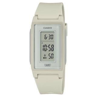 【CASIO 卡西歐】輕巧電子錶 米白色 環保材質錶帶 生活防水 LED照明 LF-10WH(LF-10WH-8)