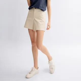 【Arnold Palmer 雨傘】女裝-COOLMAX鬆緊腰頭正常版短褲(米色)