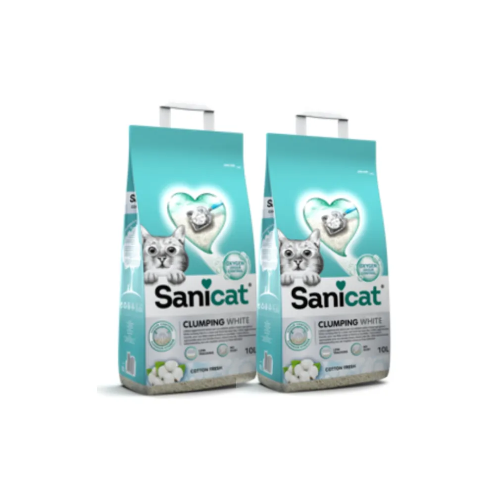 【sanicat】高效凝結白砂10L 2入(低粉塵/除臭力佳/礦砂/貓砂)