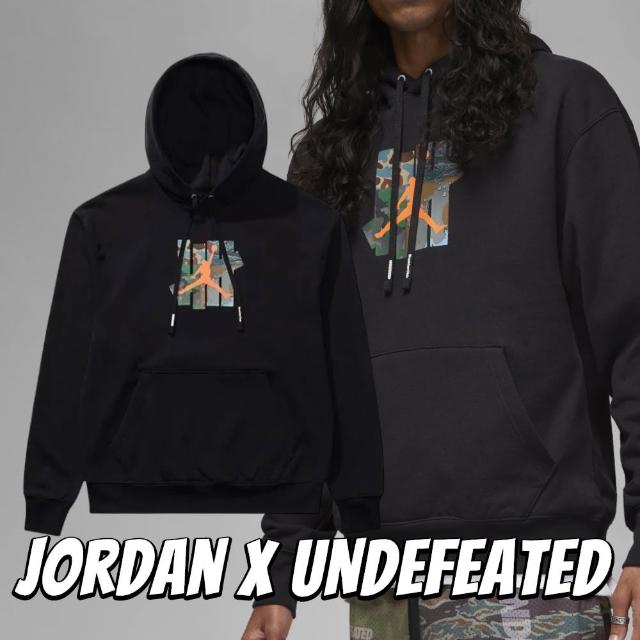 【NIKE 耐吉】連帽上衣 Jordan UNDEFEATED 聯名款 男 帽T 長袖 黑色 DX4300-010(連帽上衣)